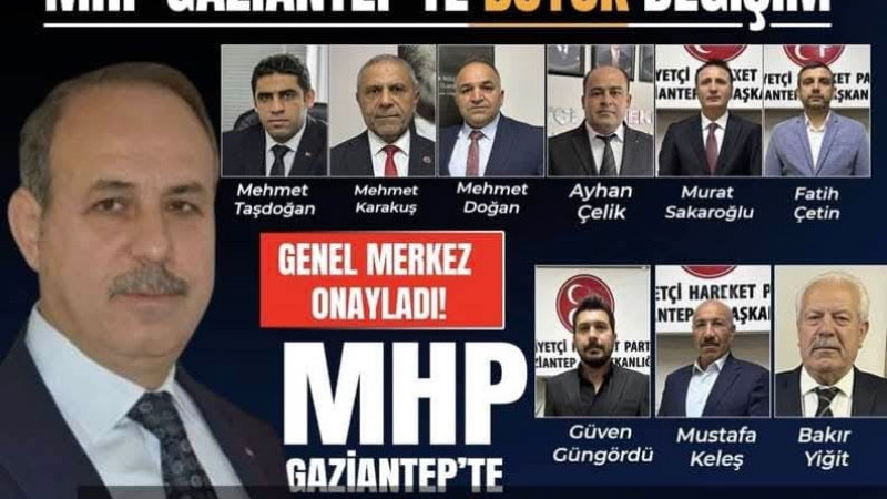 GAZİANTEP MHP'DE 1 AY 9 HİLAL HAREKETI 