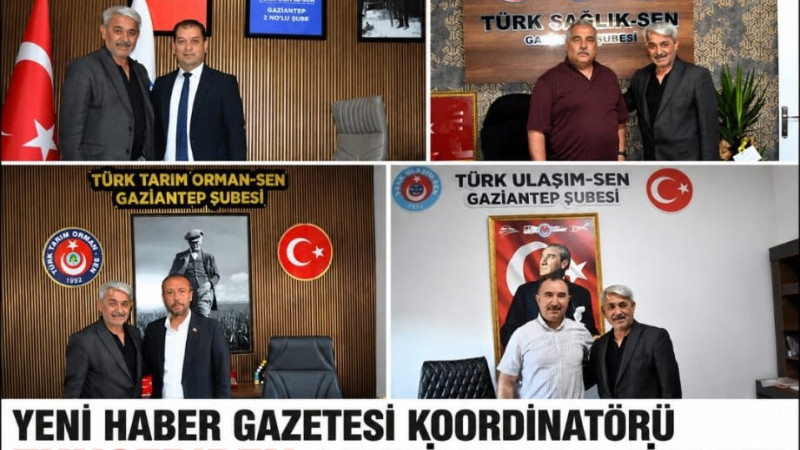 YENİ HABER GAZETESİ KOORDİNATÖRÜ TUNCER'DEN  SENDİKALARA ZİYARET  