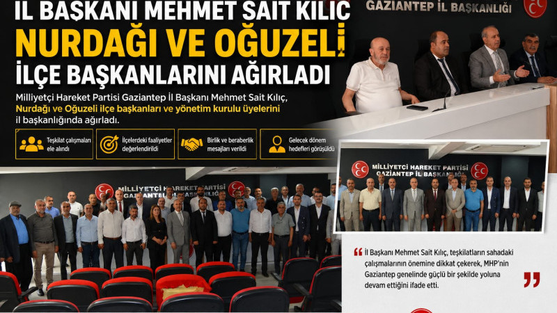 İL BAŞKANI MEHMET SAİT KILIÇ, NURDAĞI VE OĞUZELİ İLÇE BAŞKANLARINI AĞIRLADI