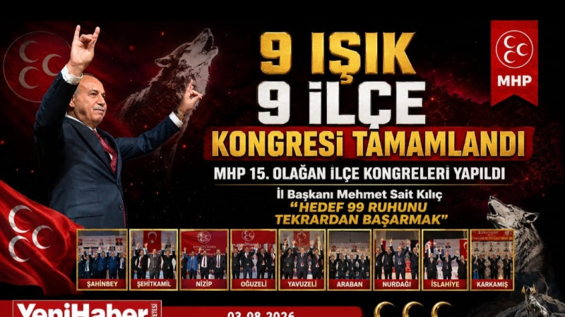 BUGÜN, DÜNDEN DAHA GÜÇLÜYÜZ!'   MHP GAZİANTEP'TE 9 İLÇE KONGRESİ TAMAMLANDI